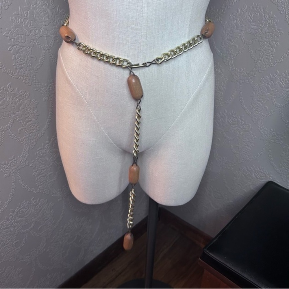 Vintage unique belt wood metal